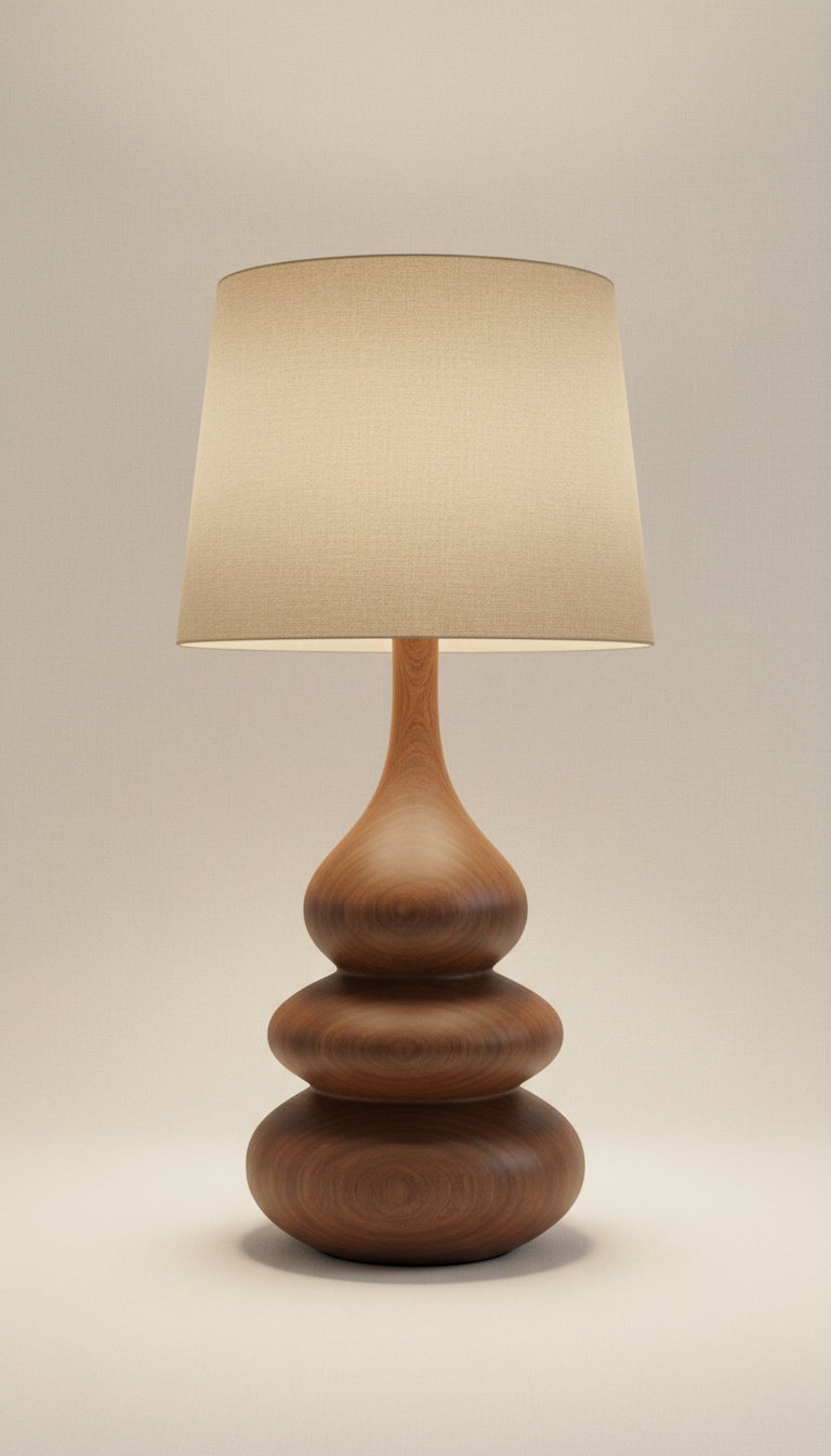Handcrafted Walnut Table Lamp